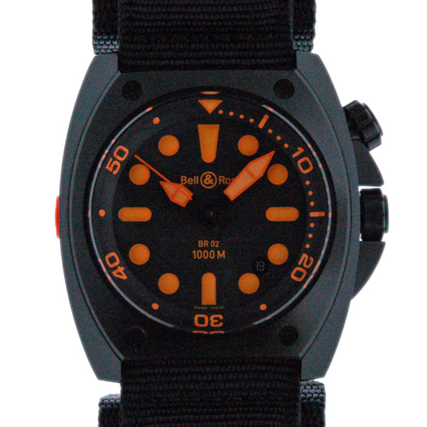 ベル＆ロス　BELL＆ROSS　BR02-92CFB-R　Orenge　44mm　ダイバー　USED　中古