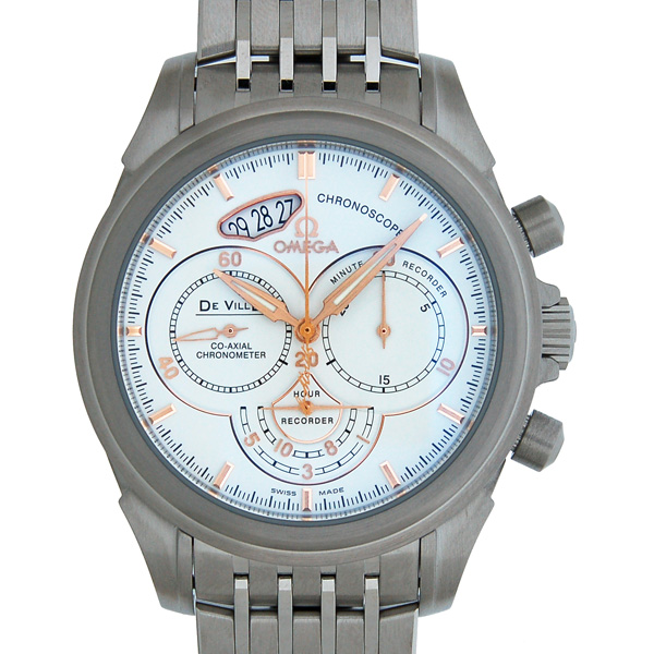 オメガ　OMEGA　デビル　コーアクシャル　クロノスコープ　422.10.41.50.04.001　SS　44mm　ホワイト　未使用