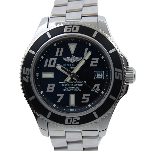 ブライトリング　BREITLING　スーパーオーシャン42　A187B28PRS　アビスブラック　42mm　SSブレス　USED　中古