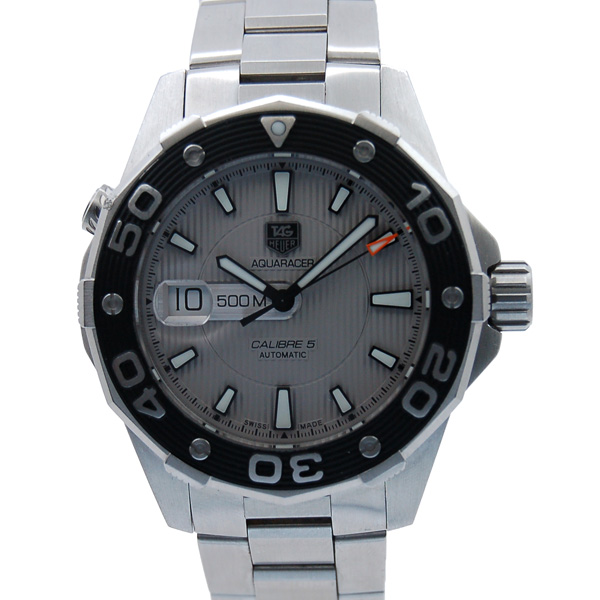 タグホイヤー　TAG HEUER　アクアレーサー　キャリバー5　WAJ2111.BA0870　自動巻　SS　シルバー　500m防水　USED　中古