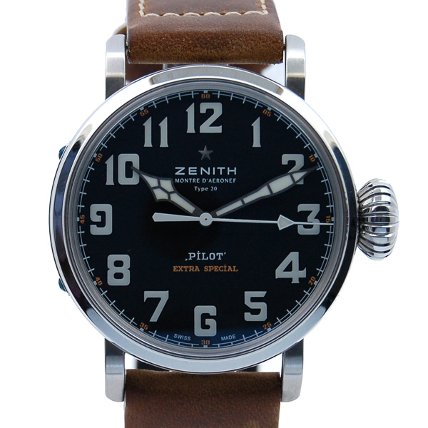 ゼニス　ZENITH　パイロット アエロネフ タイプ20 エクストラ スペシャル 03.2430.3000/21.C738　SS　45mm　ブラック　USED　中古