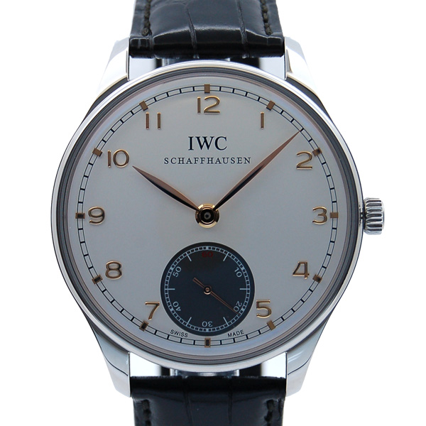 IWC　ポルトギーゼ ハンドワインド　IW545405　SS　44mm　シルバー/グレー　革ベルト　USED　中古