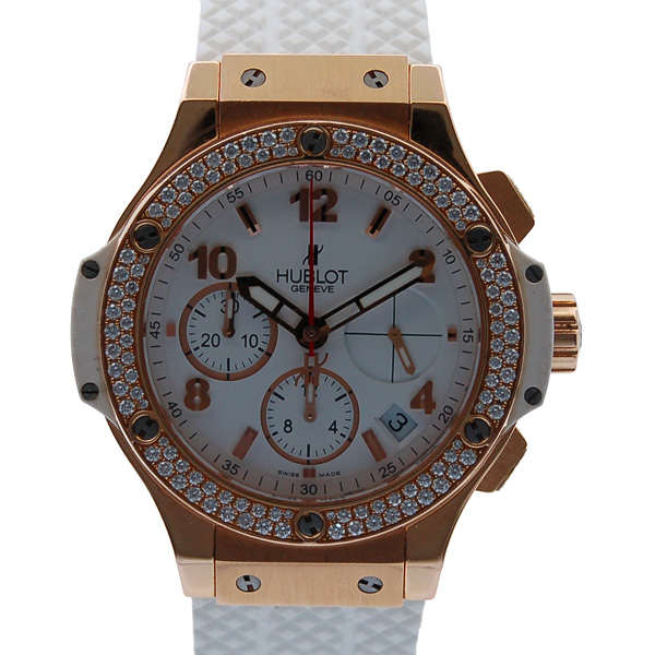 ウブロ　HUBLOT　ビッグバン　ポルトチェルボ　ベゼルダイヤ　341.PE.230.RW.114　41mm　PG　ホワイト　USED　中古