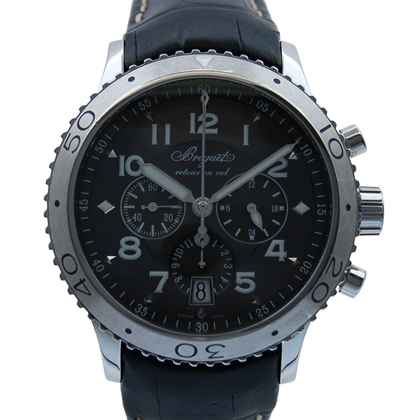 ブレゲ　BREGUET　トランスアトランティック　タイプ21　3810ST/92/9ZU　グレー　革ベルト　USED　中古
