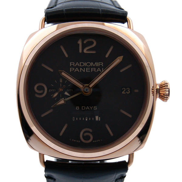 パネライ　PANERAI　ラジオミール　8デイズ　GMT　オロロッソ　PAM00395　ブラウン　革　USED　中古