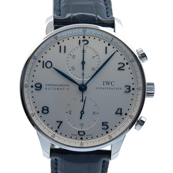 IWC　ポルトギーゼ　IW371446　シルバー　青針　Dバックル　自動巻　USED　中古