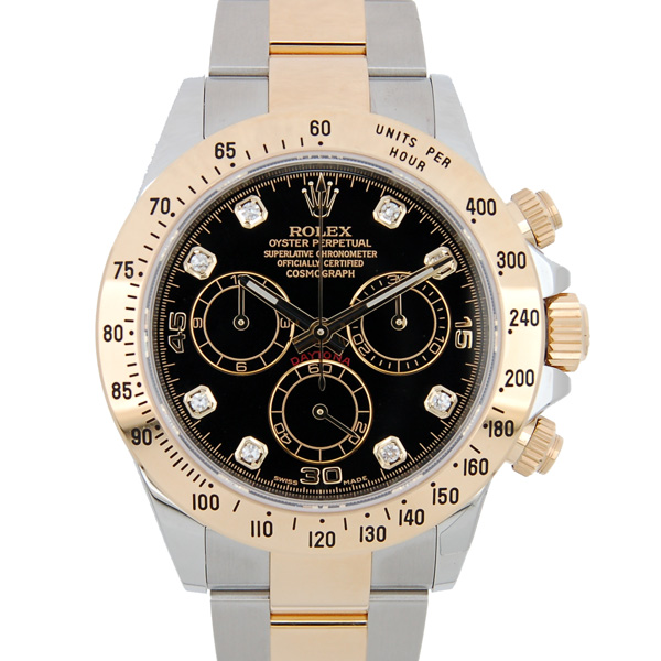 ロレックス　ROLEX　デイトナ　Ref.116523G　8Pダイヤ　18KYG×SS　ブラック　自動巻　新品アウトレット
