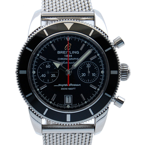 ブライトリング　BREITLING　スーパーオーシャンヘリテージ44　クロノグラフ　A237B81OCA　ブラック　SS　44mm　USED　中古