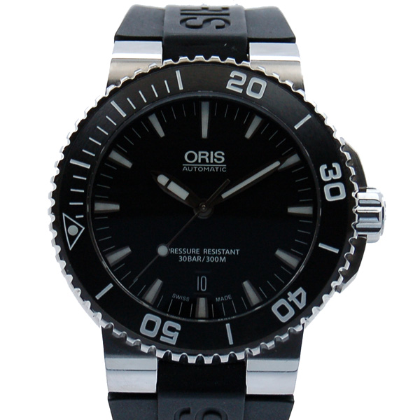 オリス　ORIS　アクイス　デイト　733 7653 4154R　SS　ブラック　USED　中古