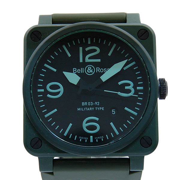 ベル＆ロス　BELL＆ROSS　BR03-92　ミリタリー　セラミック　グリーン　42mm　自動巻　USED　中古