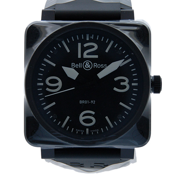 ベル＆ロス　BELL＆ROSS　BR01-92CFB-CA　ブラック　46mm　ラバー　PVD　未使用