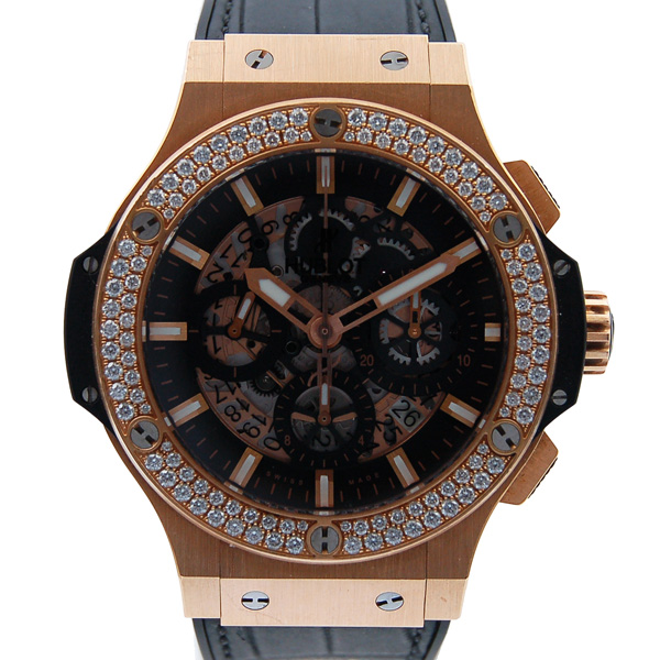 ウブロ　HUBLOT　ビッグバン　アエロバン　ゴールド　ダイヤモンド 311.PX.1180.GR.1104　44mm　K18RG　自動巻　USED　中古