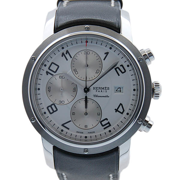 エルメス　HERMES　クリッパークロノ　メカニカル　CP1.910.130.VBN　メンズ　自動巻　ホワイト　未使用品