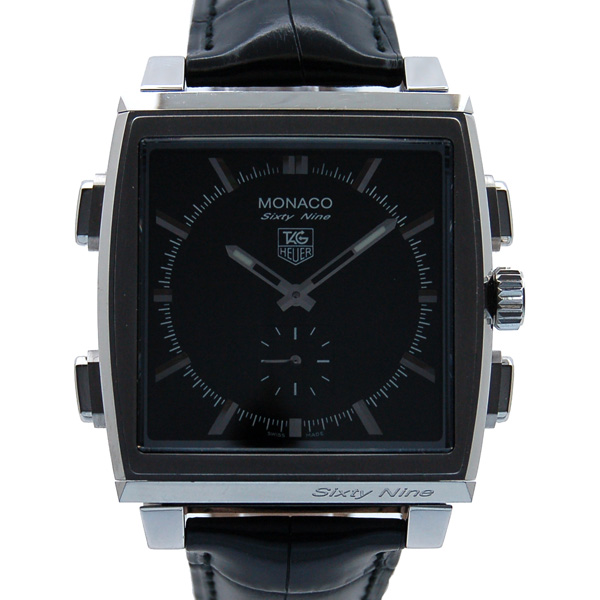 タグホイヤー　TAG HEUER　モナコ　69　CW9110.FC6177　手巻き/デジタル　革ベルト　38mm　USED　中古