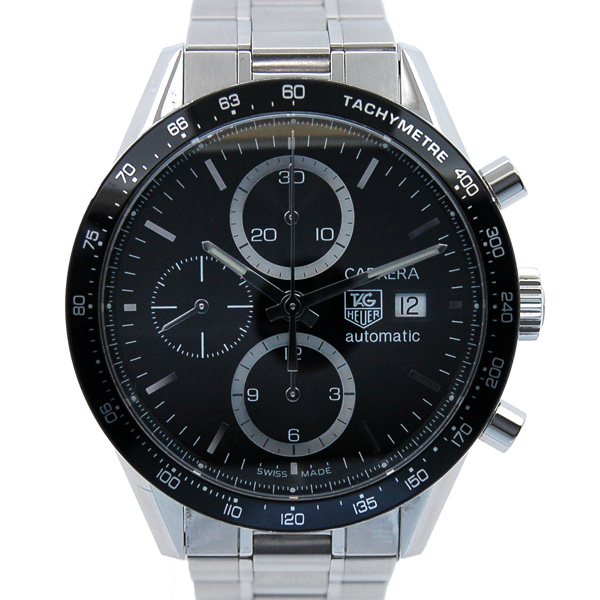 タグホイヤー　TAG HEUER　カレラタキメーター　クロノグラフ　CV2010.BA0794　SS　ブラック　自動巻　USED　中古