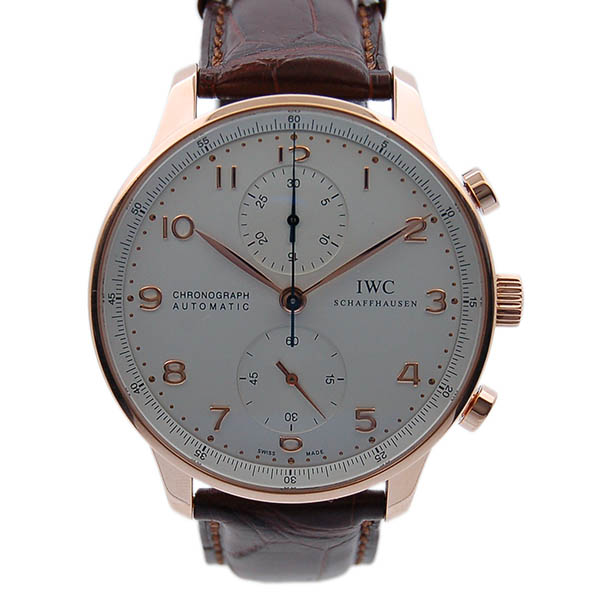 IWC　ポルトギーゼ　クロノグラフ　IW371480　18Kレッドゴールド　シルバー　USED　中古
