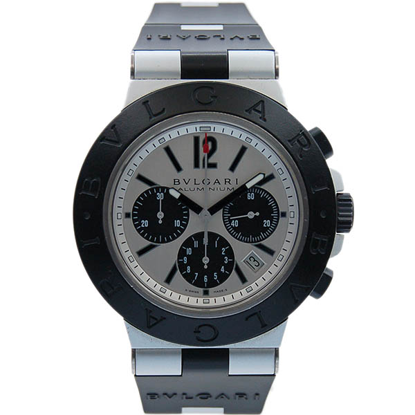ブルガリ　BVLGARI　アルミニウムクロノ　AC44TAVD　ホワイト　44mm　USED　中古