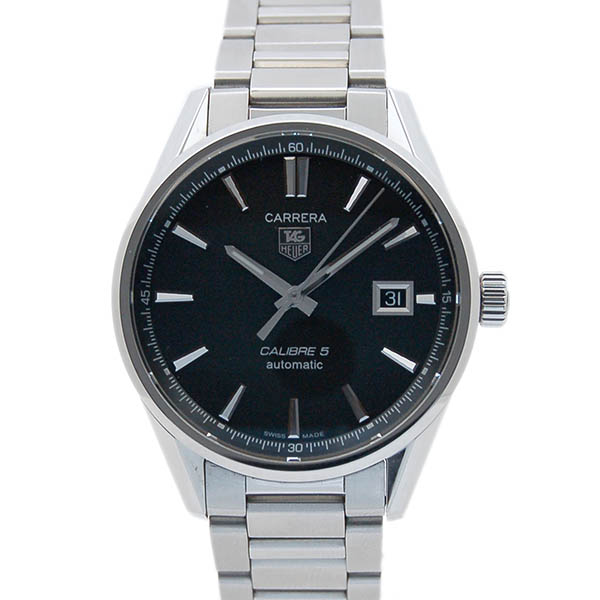 タグホイヤー　TAG HEUER　カレラ　キャリバー5　WAR211A.BA0782　SS　ブラック　39mm　USED　中古