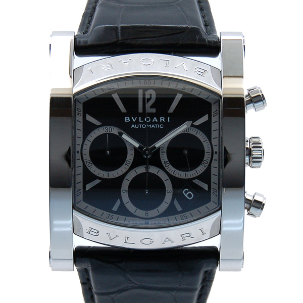 ブルガリ　BVLGARI　アショーマ　クロノグラフ　AA48BSLDCH　48mm　ブラック　USED　中古
