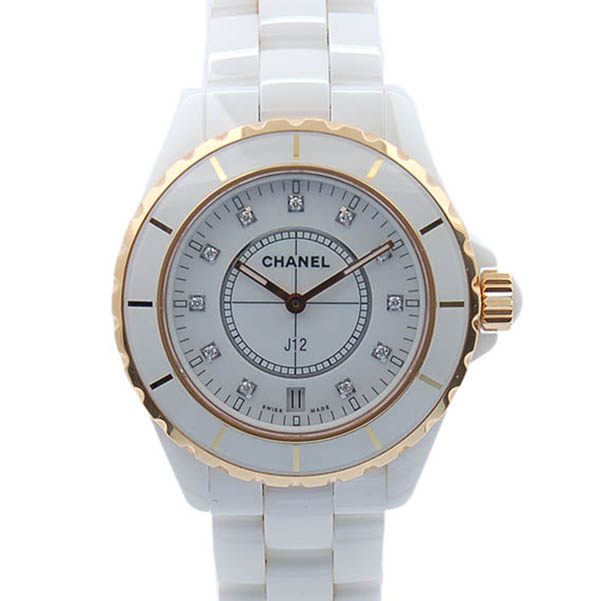 シャネル　CHANEL　J12　H2180　ホワイト　PGベゼル　38mm　クォーツ　USED　中古　