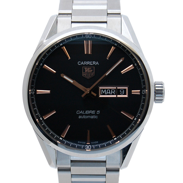 タグホイヤー　TAG HEUER　カレラ　デイデイト　キャリバー5　WAR201C.BA0723　41mm　SS　ブラック　USED　中古