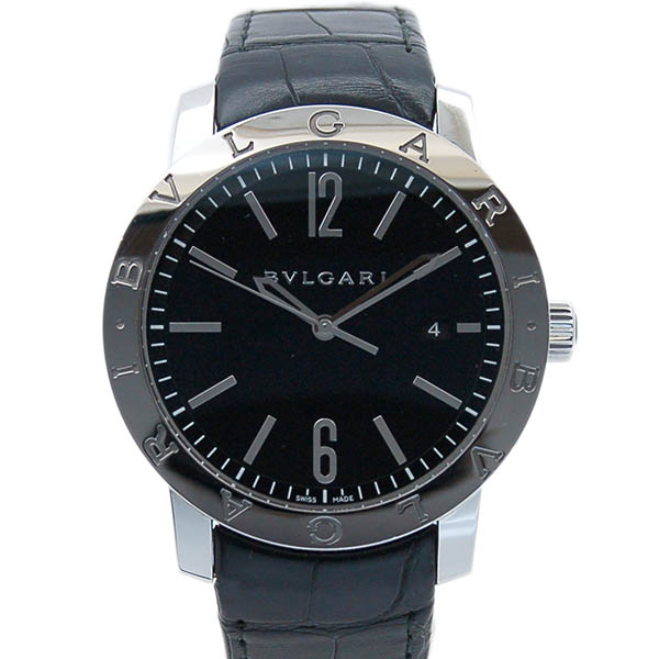 ブルガリ　BVLGARI　ブルガリブルガリ　BB41BSLD　メンズ　ブラック　41mm　革ベルト　USED　中古