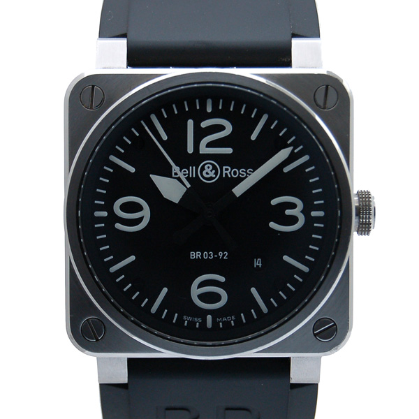 ベル＆ロス　BELL＆ROSS　BR03-92　SS　42mm　ブラック　自動巻　ラバー　USED　中古