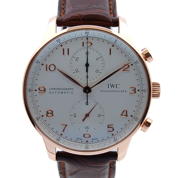 IWC　ポルトギーゼ　クロノグラフ　IW371480　18Kレッドゴールド　シルバー　USED　中古