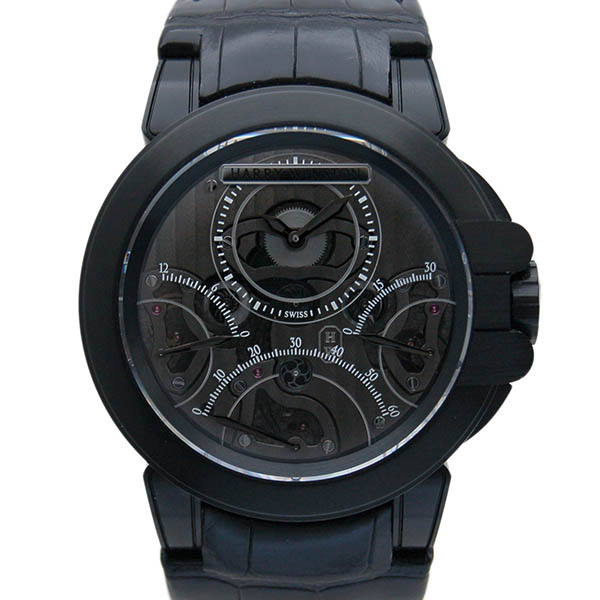 ハリーウィンストン　HARRY WINSTON　オーシャン　トリレトロ　クロノグラフ　ブラックザリウム　400/MCRA44ZKL.S　USED　中古
