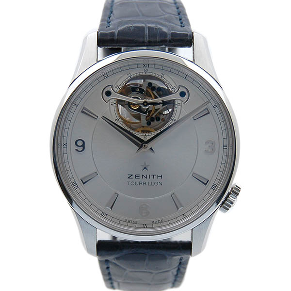 ゼニス　ZENITH　キャプテン　トゥールビヨン　03.2190.4041/01.C498　SS　シルバー　USED　中古