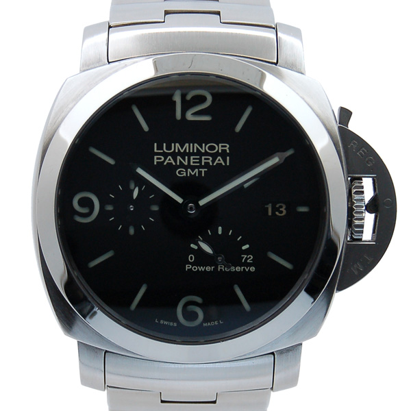 パネライ　PANERAI　ルミノール1950　3デイズ　GMTパワーリザーブ　PAM00347　SS　44mm　ブラック　自動巻　P番　USED　中古