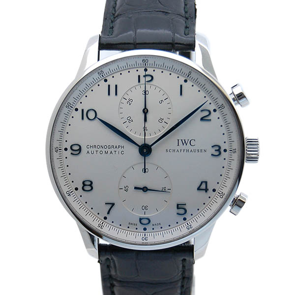 IWC　ポルトギーゼ　IW371446　シルバー　青針　Dバックル　自動巻　USED　中古