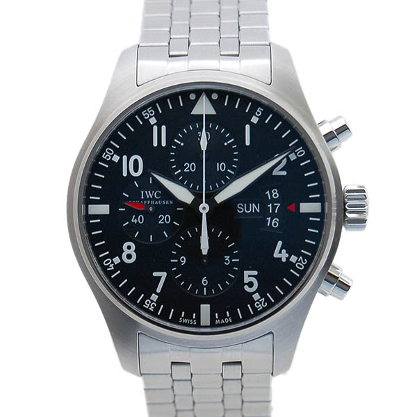 IWC　パイロットウォッチクロノ　IW377704　デイデイト　SS　ブラック　自動巻　USED　中古