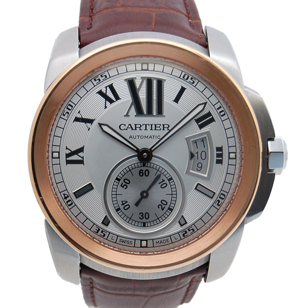 カルティエ　CARTIER　カリブル　ドゥ　カルティエ　W7100011　SS×PG　メンズ　自動巻　シルバー　USED　中古