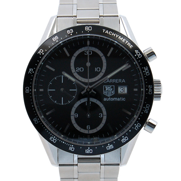 タグホイヤー　TAG HEUER　カレラタキメーター　クロノグラフ　CV2010.BA0794　SS　ブラック　自動巻　USED　中古