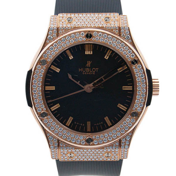 ウブロ　HUBLOT　クラシックフュージョン　パヴェダイヤ　501.PX.1180.RX.1704　45mm　ピンクゴールド　USED　中古