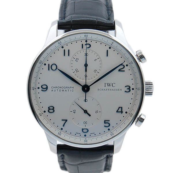IWC　ポルトギーゼ　クロノグラフ　シルバー　青針　IW371417　自動巻　USED　中古