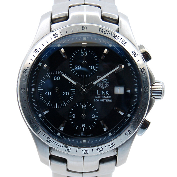 タグホイヤー Heuer リンク タキメータークロノ Cjf2114 Ba0576 青文字盤 Ss Used 中古 Zetton ゼットン タグホイヤー Heuer リンク タキメータークロノ Cjf2114 Ba0576 青文字盤 Ss Used 中古 Zetton ゼットン