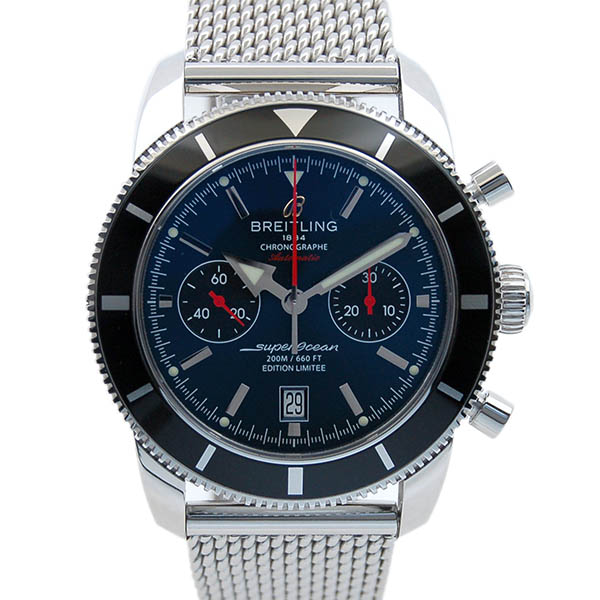 ブライトリング　BREITLING　スーパーオーシャンヘリテージ　クロノグラフ　46mm　A272C03OCA　ブルー　SSブレス　世界1000本限定　USED　中古