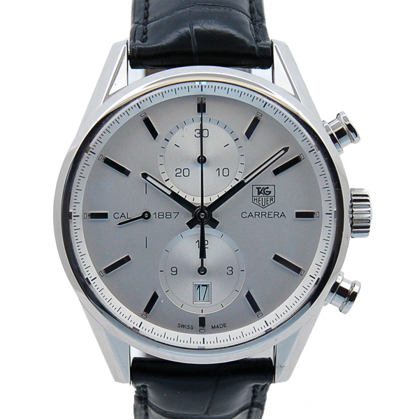 タグホイヤー　TAG HEUER　カレラクロノ　キャリバー1887　CAR2111.FC6266　41mm　SS　シルバー　自動巻　革ベルト　USED　中古