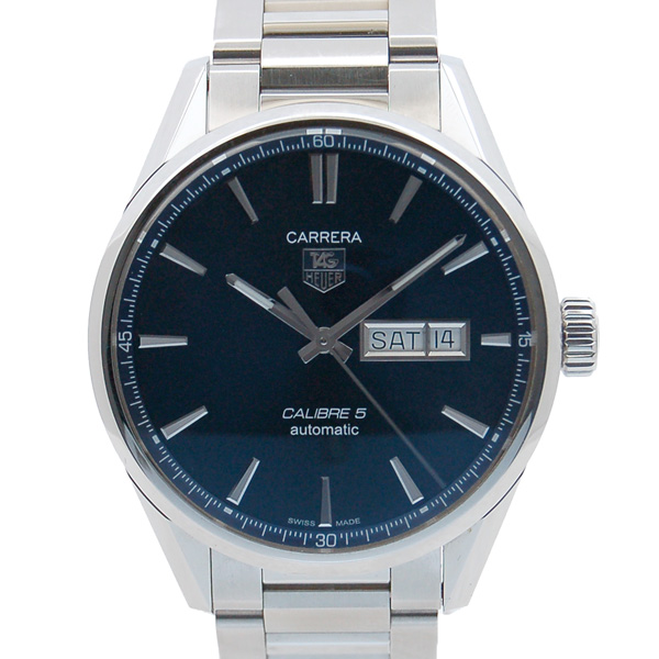 タグホイヤー　TAG HEUER　カレラ　デイデイト　キャリバー5　WAR201E.BA0723　41mm　SS　ブルー　USED　中古