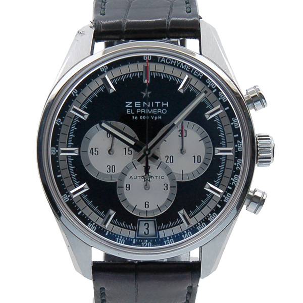ゼニス　ZENITH　エルプリメロ　36000VpH　03.2040.400/22.C496　SS　ブラック　42mm　革　USED　中古