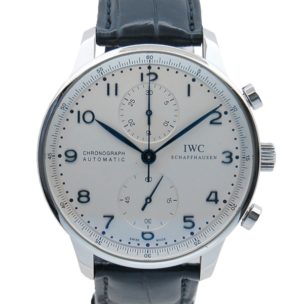 IWC　ポルトギーゼ　IW371446　シルバー　青針　Dバックル　自動巻　USED　中古