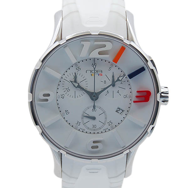 ノア　N.O.A　16.75-G012　ベネズエラ限定　44mm　クロノグラフ　クォーツ　ラバー　ホワイト　世界250本限定　USED　中古
