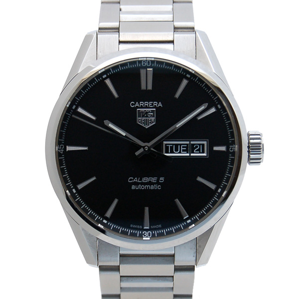 タグホイヤー　TAG HEUER　カレラ　デイデイト　キャリバー5　WAR201A.BA0723　SS　ブラック　USED　中古