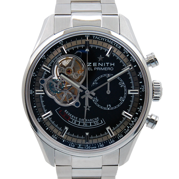 ゼニス　ZENITH　クロノマスターオープン　パワーリザーブ　03.2080.4021/21.M2040　SS　42mm　ブラック　USED　中古