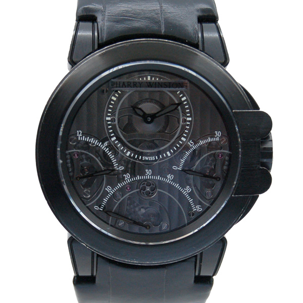 ハリーウィンストン　HARRY WINSTON　オーシャン　トリレトロ　クロノグラフ　ブラックザリウム　400/MCRA44ZKL.S　USED　中古