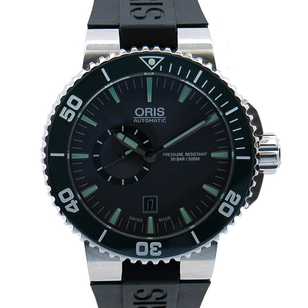 オリス　ORIS　アクイス　スモールセコンド　デイト　743 7673 4137R　SS　グレー　ラバー　未使用品