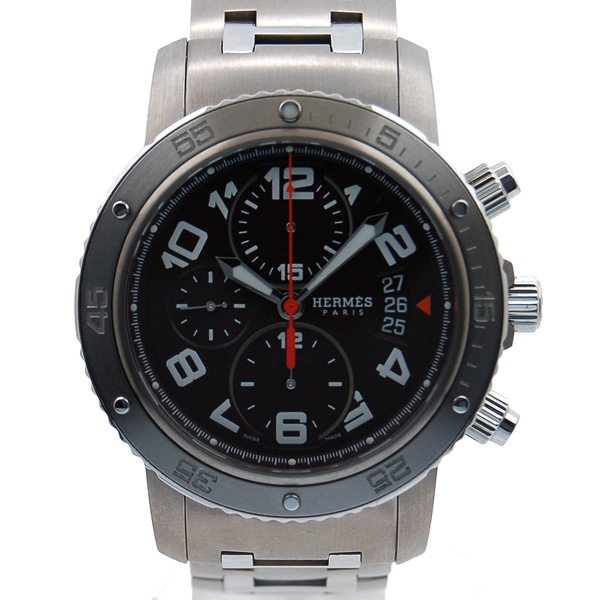 エルメス　HERMES　クリッパークロノ　メカニカルダイバー　CP2.941.435/4963　メンズ　自動巻　ブラウン　USED　中古