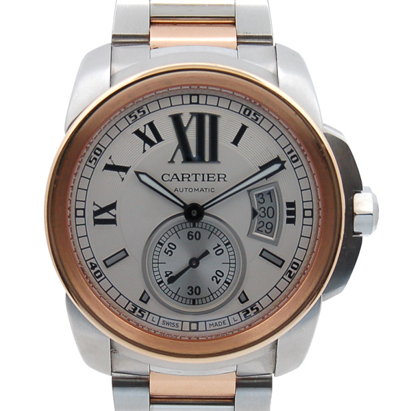 カルティエ　CARTIER　カリブル　ドゥ　カルティエ　W7100036　SS×PG　メンズ　自動巻　シルバー　USED　中古